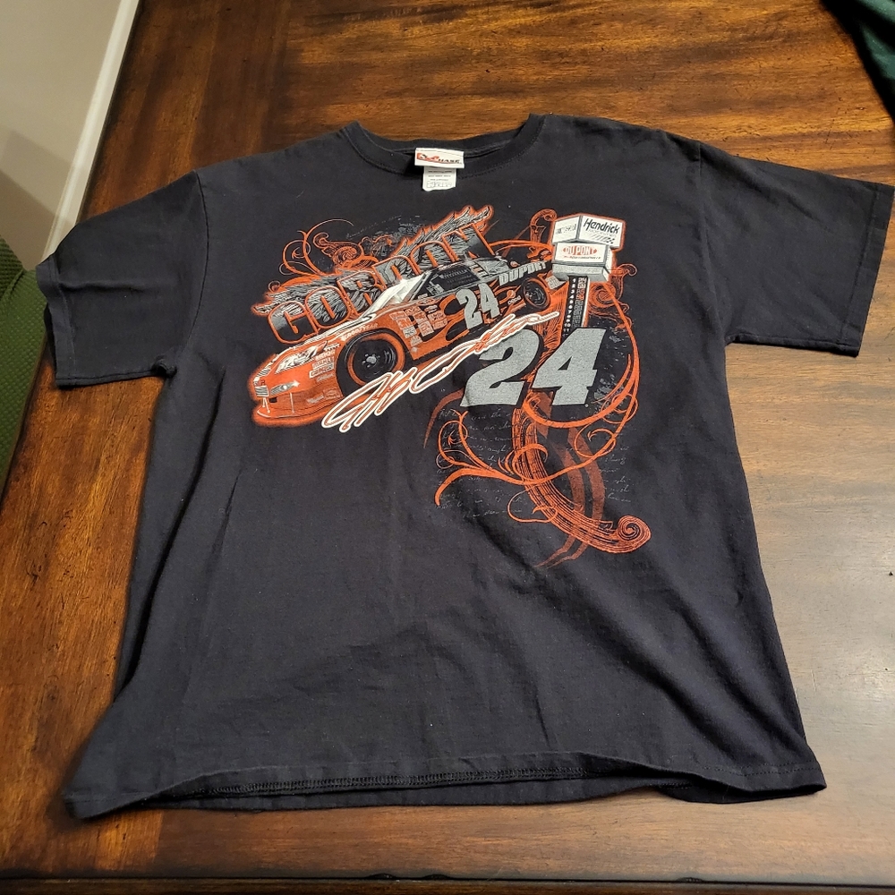 Jeff Gordon Chase Authentics Black Red T Shirt Size Large NASCAR Racing.